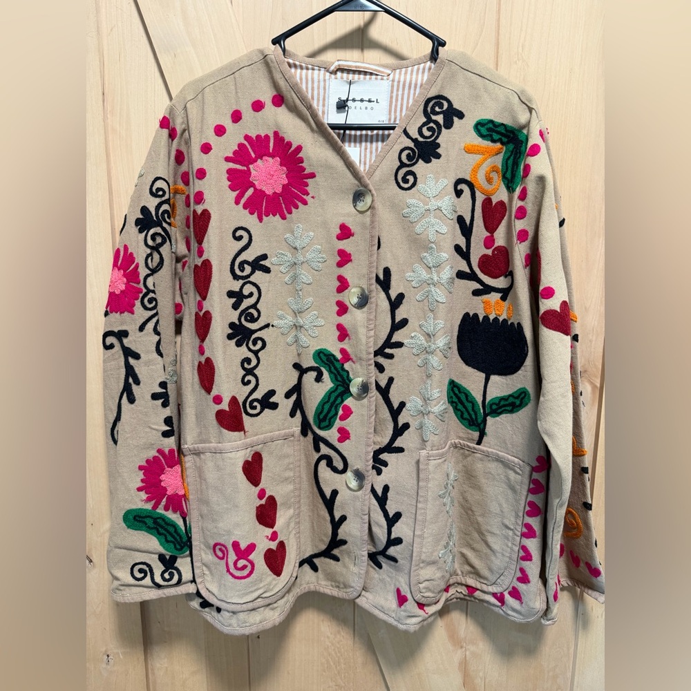 Colorful Embroidered Utility Jacket